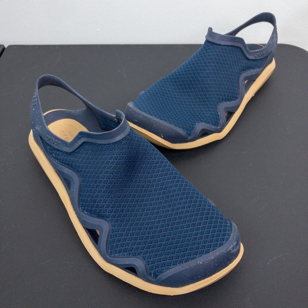 Crocs Sandals Mens Size 7 Blue Swiftwater Mesh Wave Comfort Outdoors